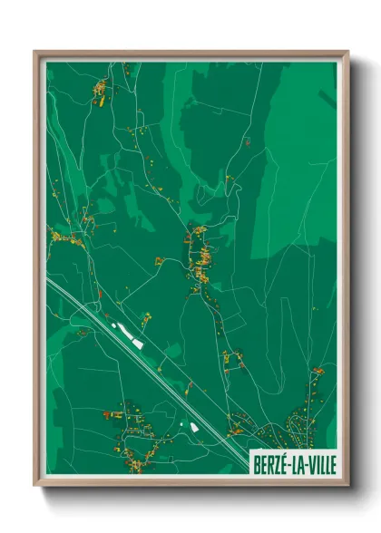 Une affiche de carte sur Berzé-la-Ville