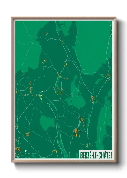 Une affiche de carte sur Berzé-le-Châtel