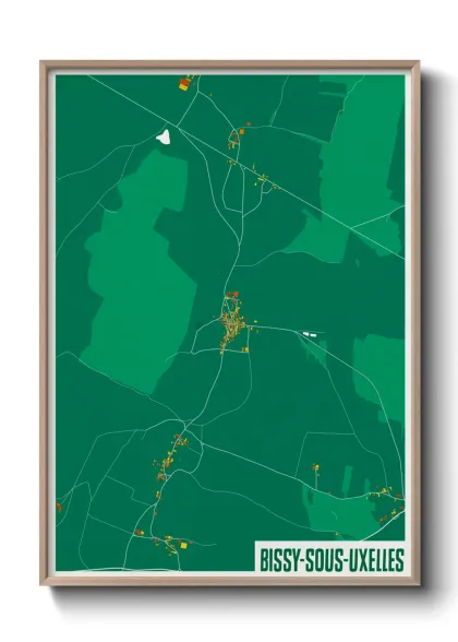 Une affiche de carte sur Bissy-sous-Uxelles