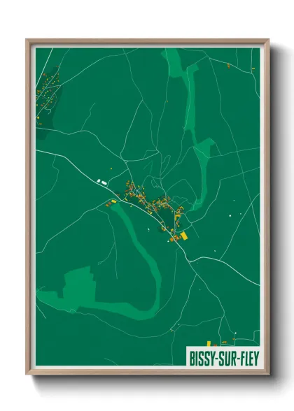 Une affiche de carte sur Bissy-sur-Fley