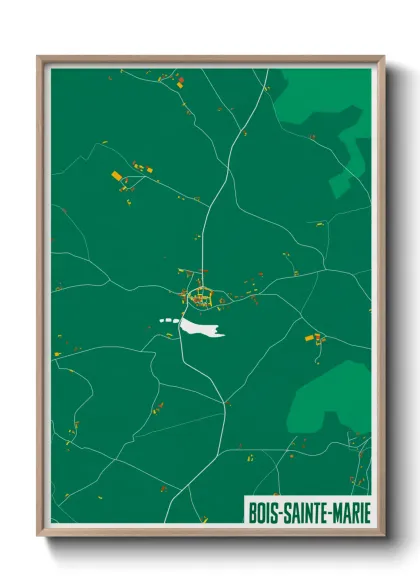 Une affiche de carte sur Bois-Sainte-Marie
