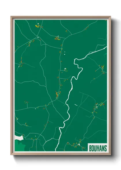 Une affiche de carte sur Bouhans