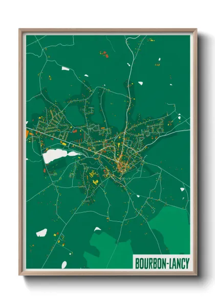 Une affiche de carte sur Bourbon-Lancy