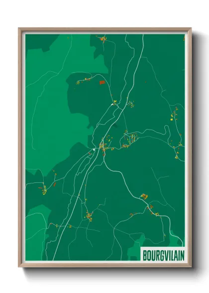 Une affiche de carte sur Bourgvilain