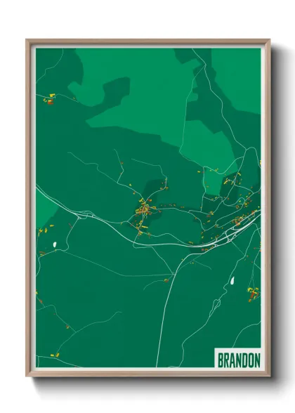 Une affiche de carte sur Brandon