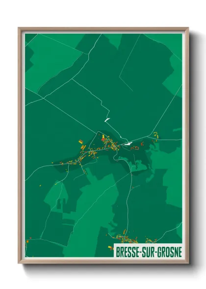 Une affiche de carte sur Bresse-sur-Grosne