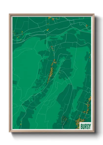 Une affiche de carte sur Burgy