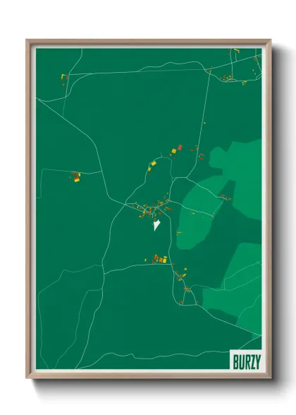 Une affiche de carte sur Burzy