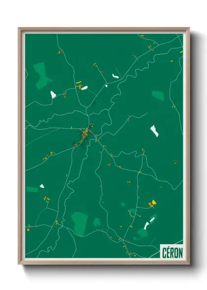 Une affiche de carte sur Céron