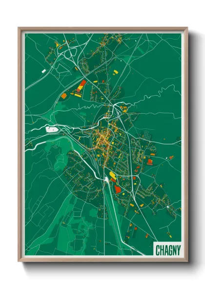 Une affiche de carte sur Chagny