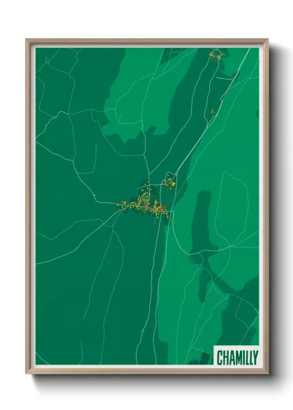 Une affiche de carte sur Chamilly