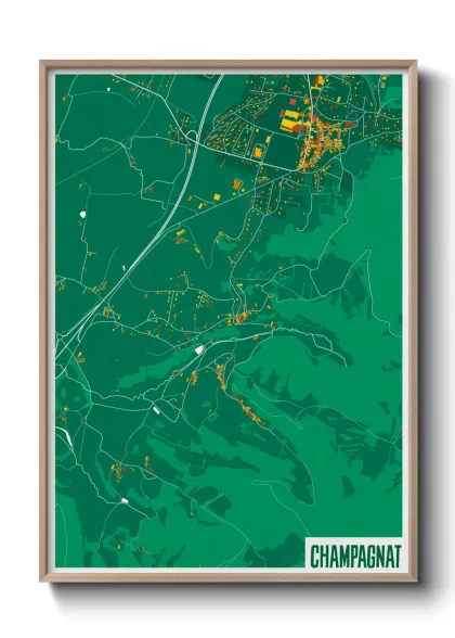 Une affiche de carte sur Champagnat