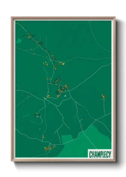 Une affiche de carte sur Champlecy