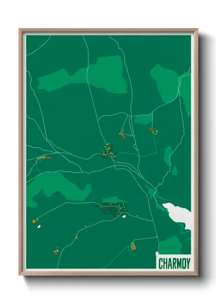 Une affiche de carte sur Charmoy