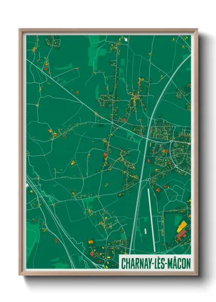 Une affiche de carte sur Charnay-lès-Mâcon