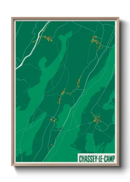 Une affiche de carte sur Chassey-le-Camp
