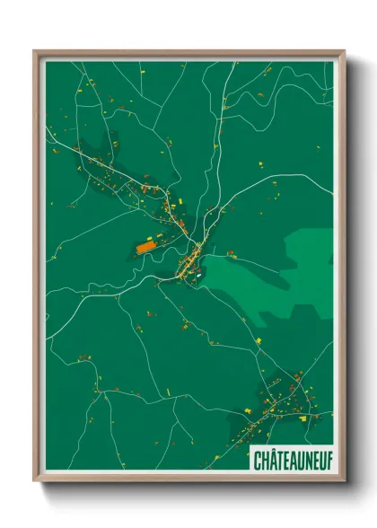 Une affiche de carte sur Châteauneuf