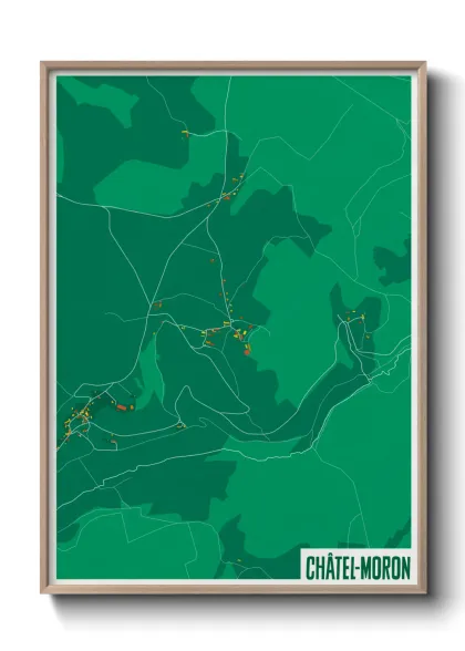Une affiche de carte sur Châtel-Moron