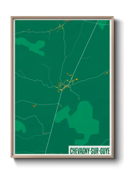 Une affiche de carte sur Chevagny-sur-Guye