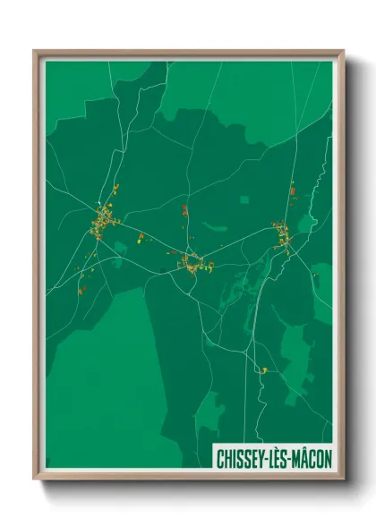 Une affiche de carte sur Chissey-lès-Mâcon
