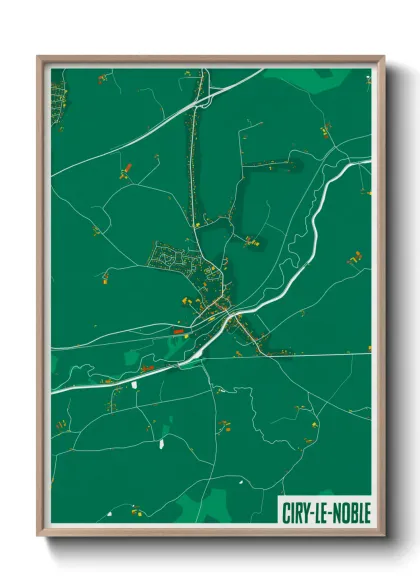 Une affiche de carte sur Ciry-le-Noble