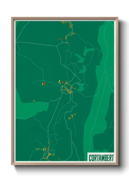 Une affiche de carte sur Cortambert