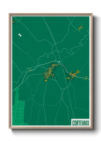 Une affiche de carte sur Cortevaix