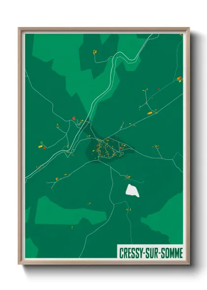 Une affiche de carte sur Cressy-sur-Somme