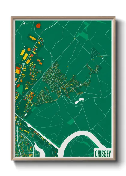 Une affiche de carte sur Crissey