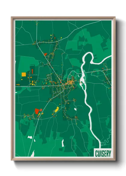 Une affiche de carte sur Cuisery
