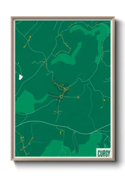 Une affiche de carte sur Curgy