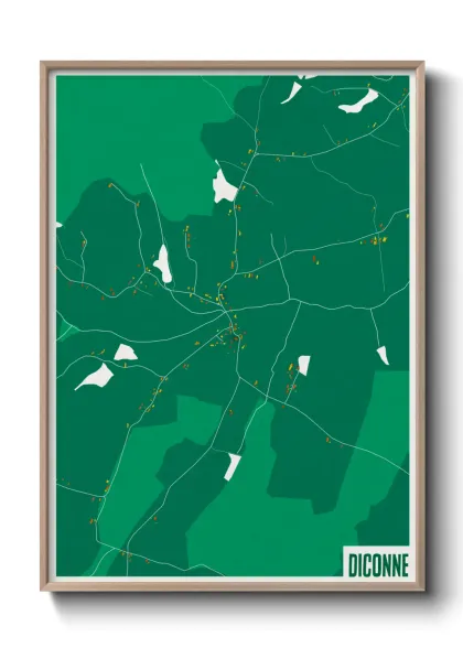 Une affiche de carte sur Diconne