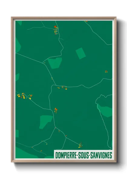 Une affiche de carte sur Dompierre-sous-Sanvignes