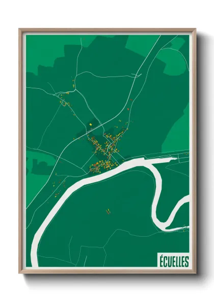 Une affiche de carte sur Écuelles