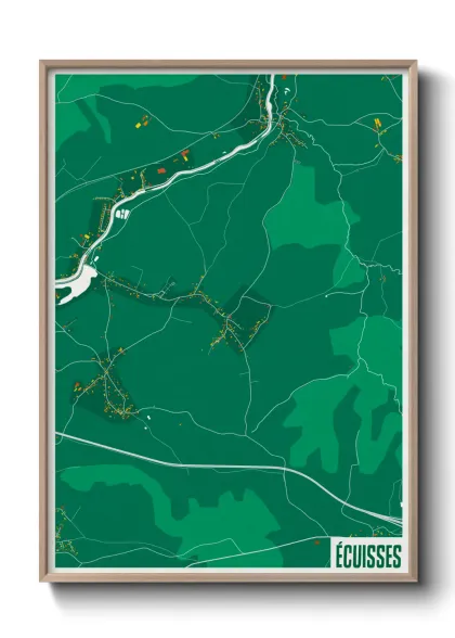 Une affiche de carte sur Écuisses