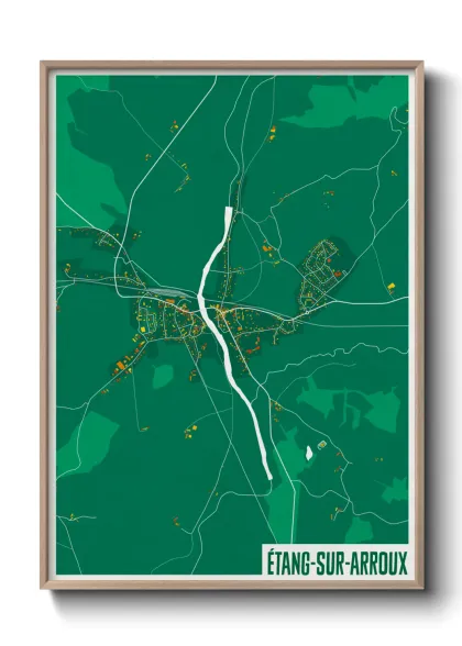Une affiche de carte sur Étang-sur-Arroux