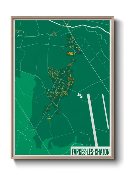 Une affiche de carte sur Farges-lès-Chalon
