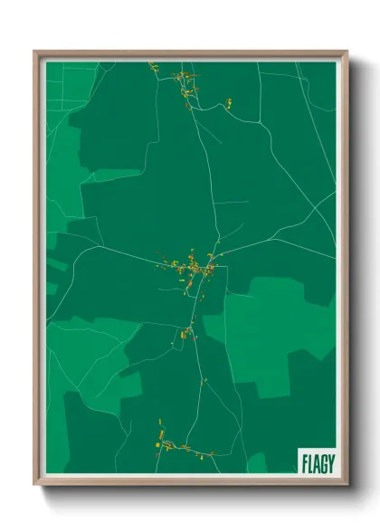 Une affiche de carte sur Flagy