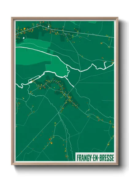 Une affiche de carte sur Frangy-en-Bresse