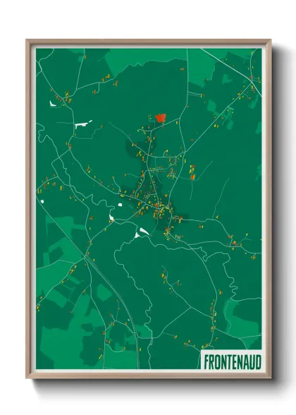 Une affiche de carte sur Frontenaud