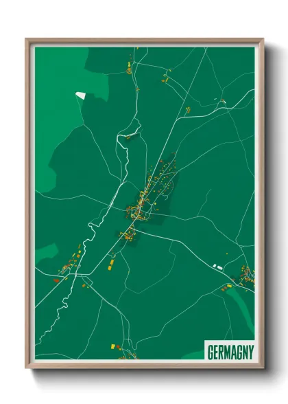 Une affiche de carte sur Germagny