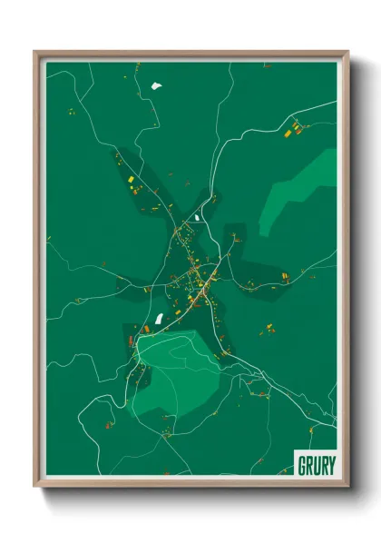 Une affiche de carte sur Grury