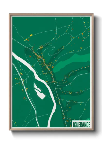 Une affiche de carte sur Iguerande