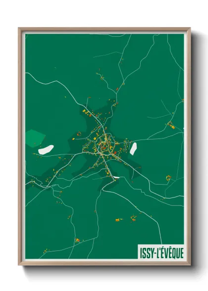 Une affiche de carte sur Issy-l'Évêque