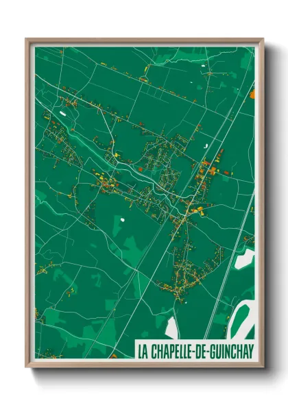 Une affiche de carte sur La Chapelle-de-Guinchay