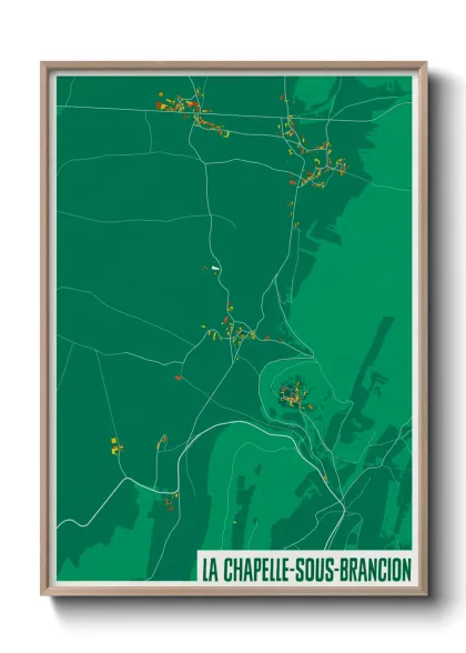 Une affiche de carte sur La Chapelle-sous-Brancion