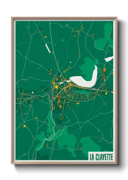 Une affiche de carte sur La Clayette