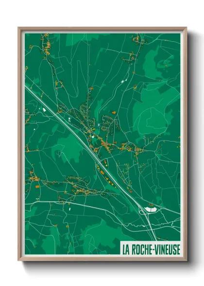 Une affiche de carte sur La Roche-Vineuse