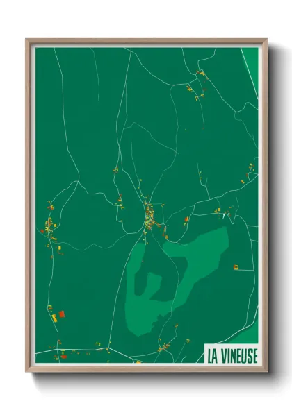 Une affiche de carte sur La Vineuse