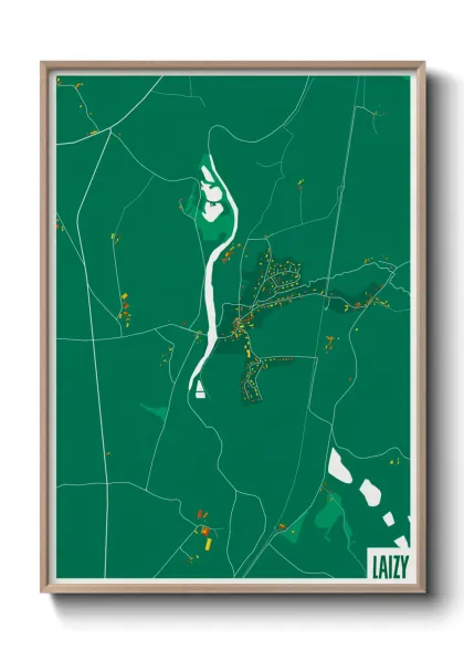 Une affiche de carte sur Laizy
